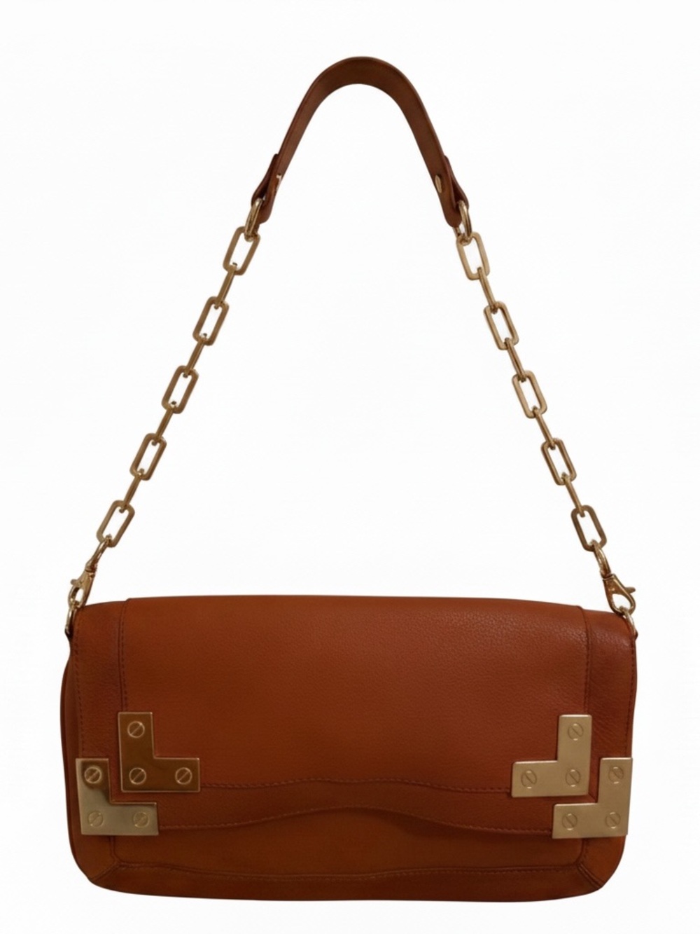 Tory Burch Brown Leather Shoulder Bag with Gold Hardware - Picture 3 of 10